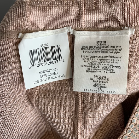 Herve Leger Nazik Sequin Bandage Dress, Bare Combo - Picture 14 of 16